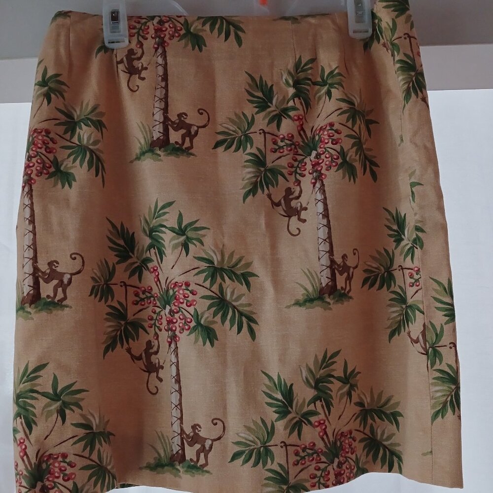 Chris Kellogg 16 Monkey Skirt Lined 100% Cotton Made in U.S.A